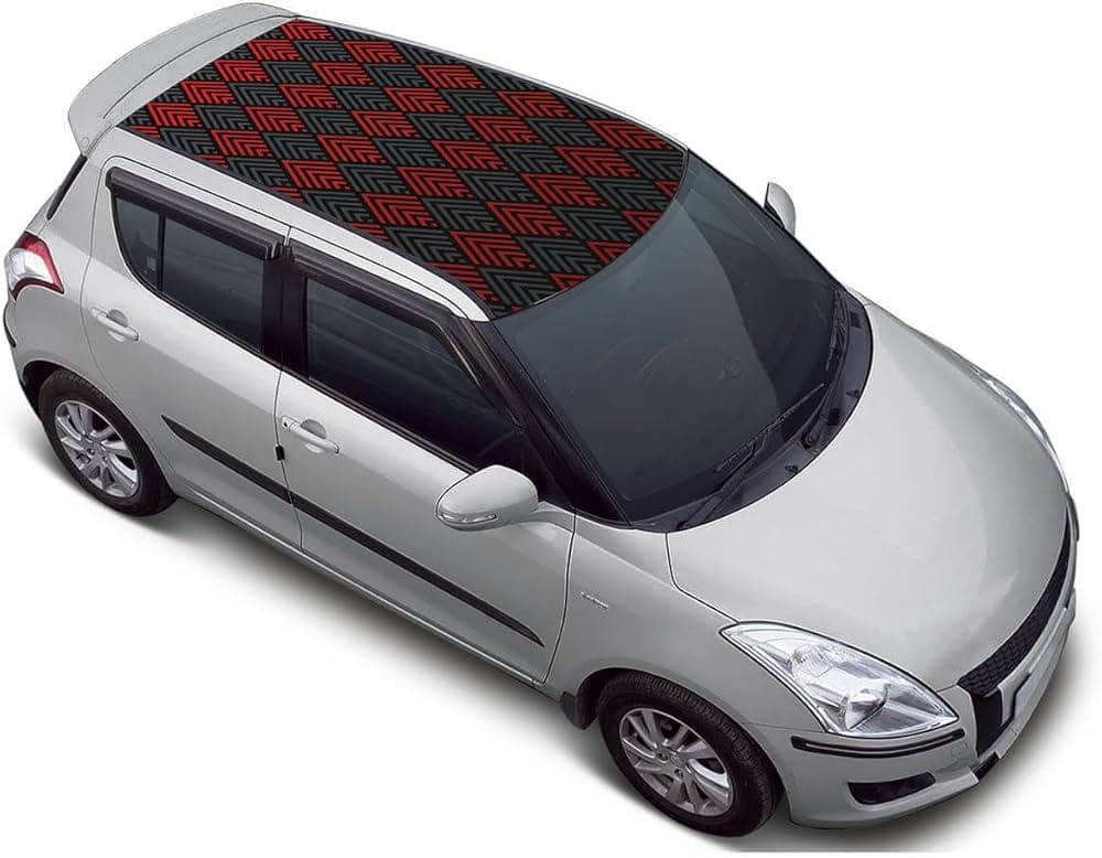 Roof Wrap Matte Black — professional installation at Arbuda Car, Gandhinagar Gujarat